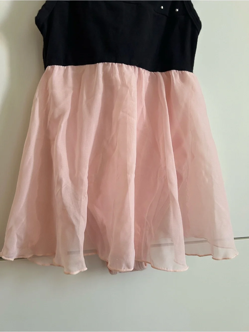 Freestyle Girls Black & Light Pink Chiffon Ballet Dance Tutu Dress - Size 6/6X